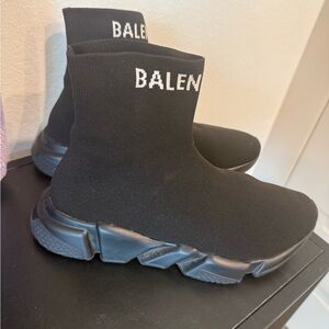 Balenciaga Black Knit High-Top Sneakers